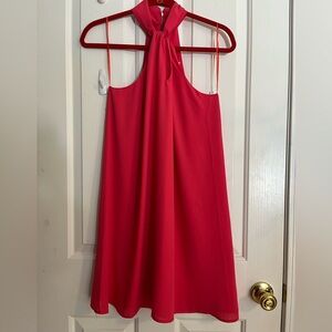 Soprano. Beautiful coral hot pink cocktail dress.